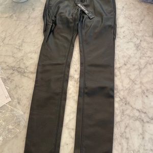 Spray on super skinny vegan leather jeans